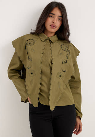 Objesta L/S OZ SCARF SHIRT Green