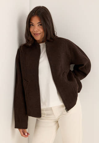 Slwjacqueline Wool Blend Jacket Brown