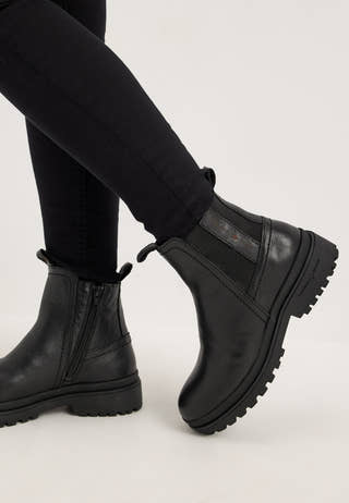 Mount Verdi Zip Leather Boot Black