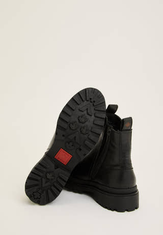 Mount Verdi Zip Leather Boot Black