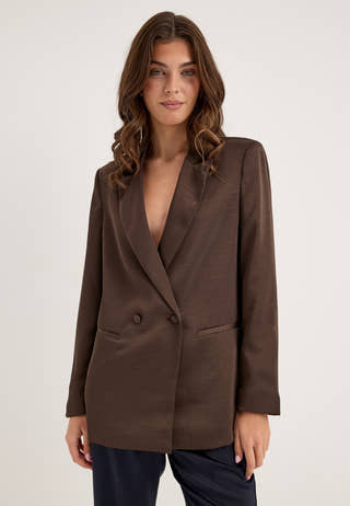 Objchilli L/S LO BLAZER Brown