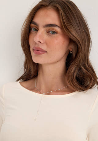 Root y-necklace Silver-plated Silver