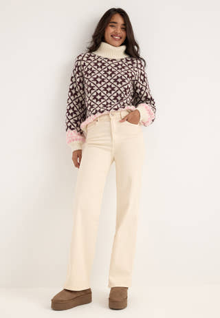 Onlcaro Ls Rollneck Cc Knt White