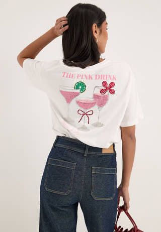 Pcefni Ss Printed T-shirt White
