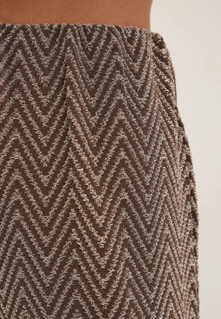 Pcfina Hw Wide Pants Jrs Brown