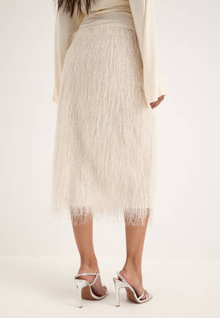 Awemberley Hw Calf Skirt White