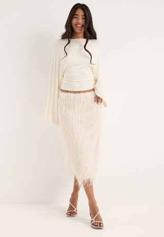 Awemberley Hw Calf Skirt White