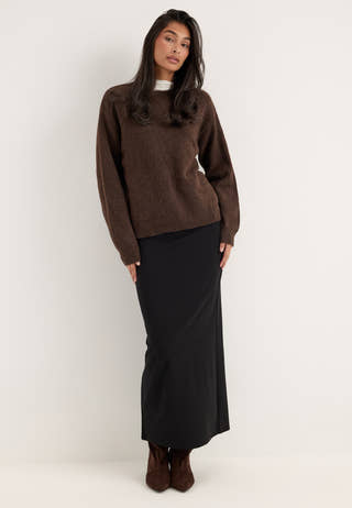 Pcsally Ls O-neck Knit Noos Bc Brown