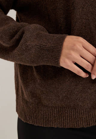 Pcsally Ls O-neck Knit Noos Bc Brown