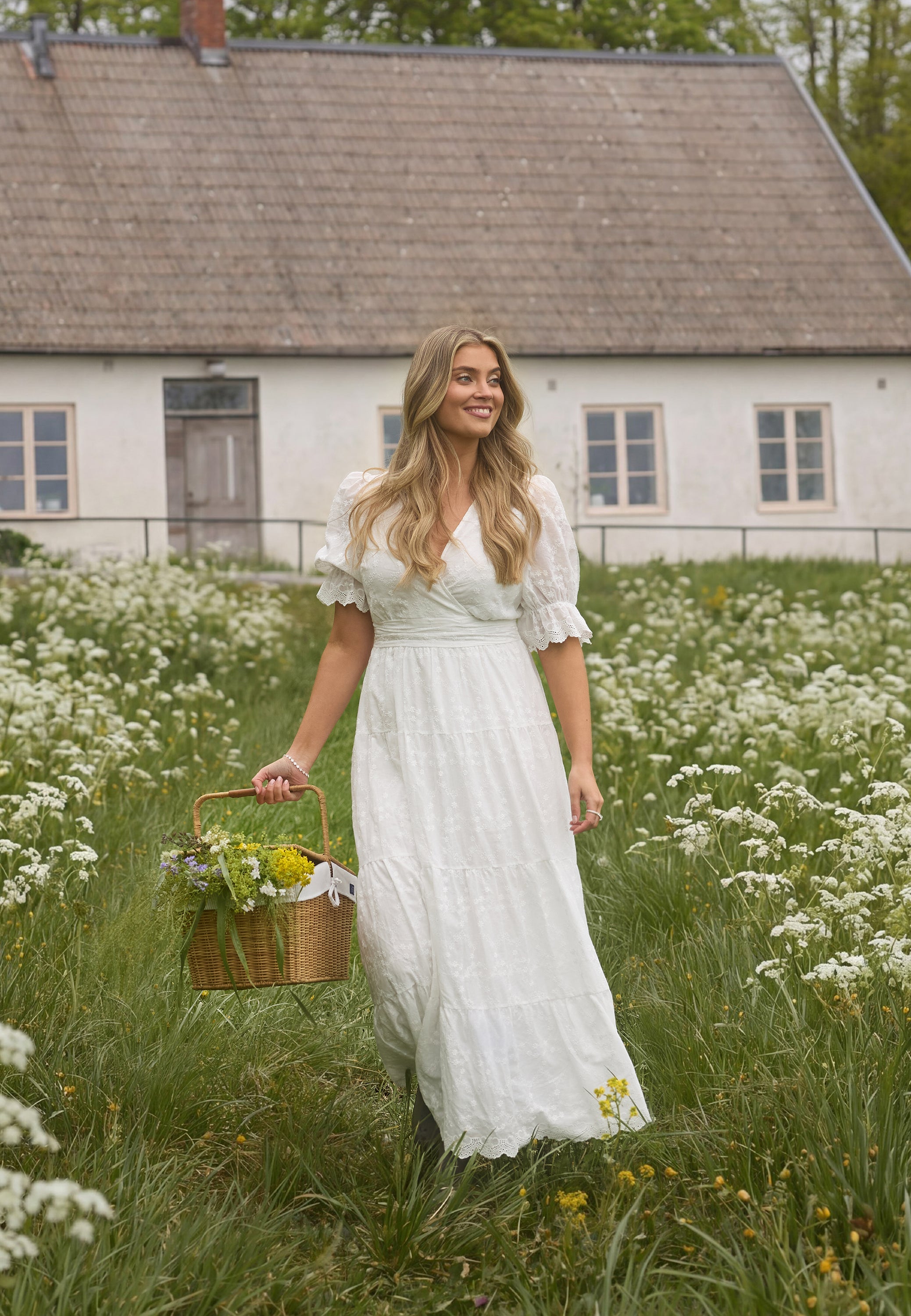 broderie anglaise maxi dress Pink Dusk Broderie Anglaise Tiered Maxi Dress