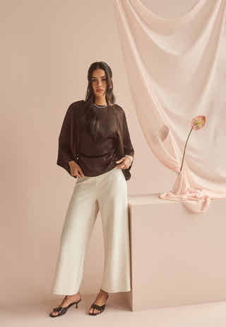 High Wide Cropped Trousers