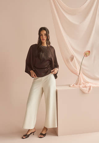 High Wide Cropped Trousers