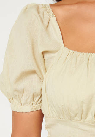 Puff Sleeve Cropped Top