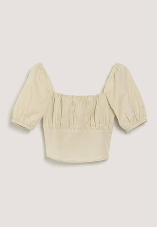 Puff Sleeve Cropped Top