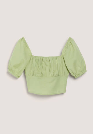 Puff Sleeve Cropped Top