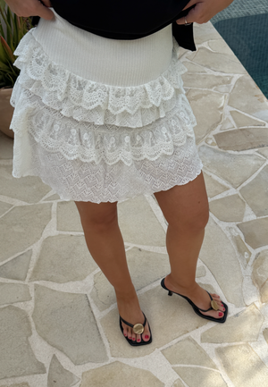 Knitted Frill Mini Skirt