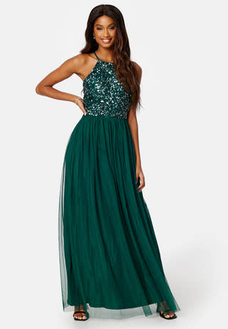 High Neck Sequin Maxi Dress