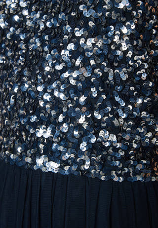 High Neck Sequin Midi Dress