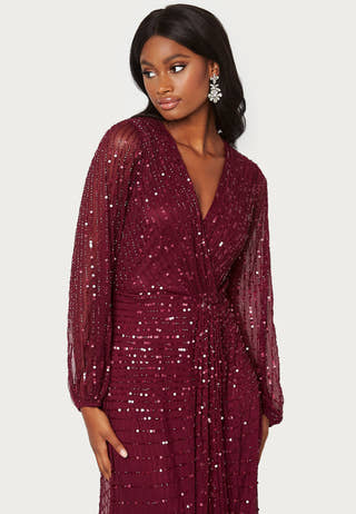 Angeleye – Long Sleeve Sequin Dress – Bridesmaid dresses – Red