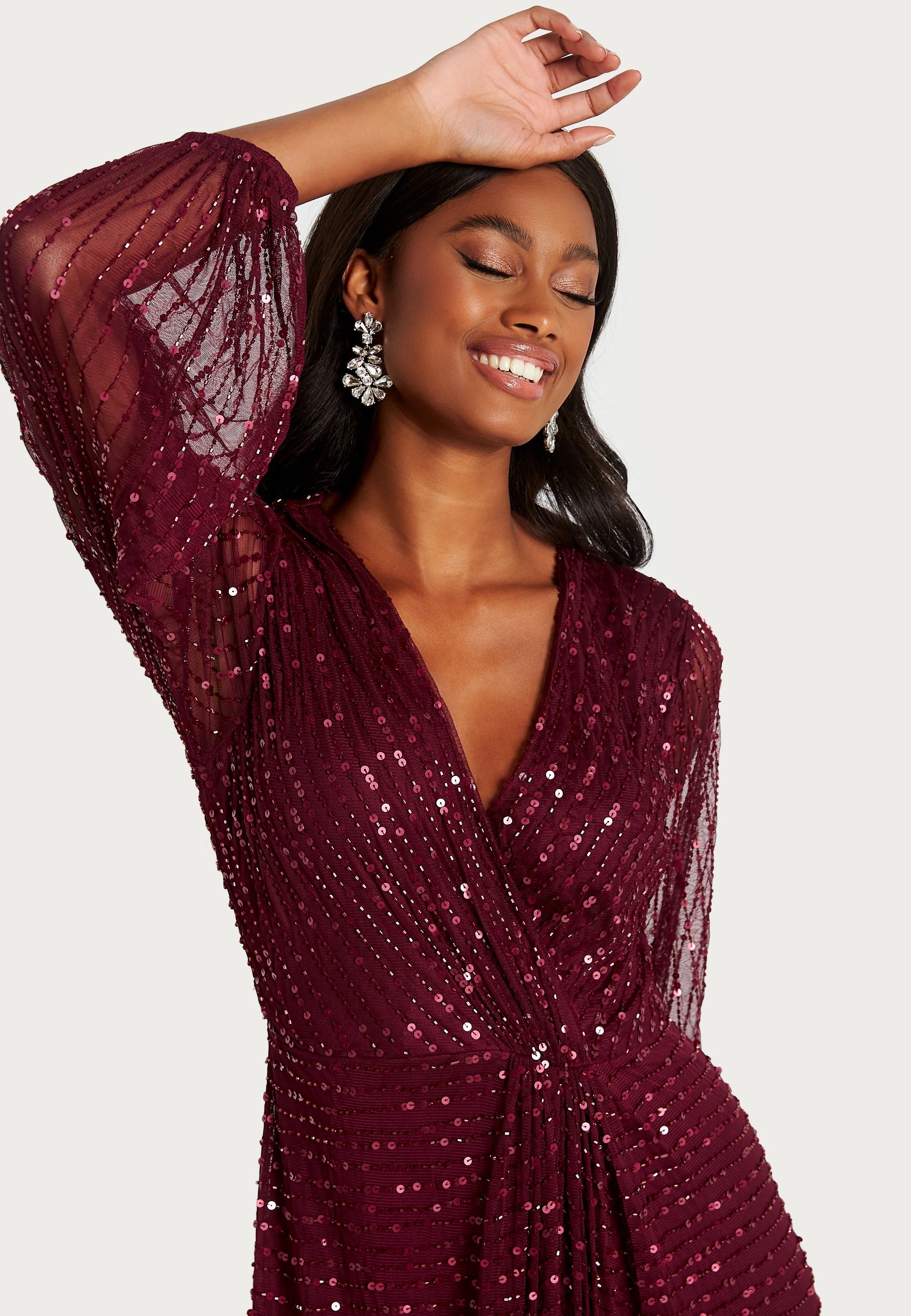 Angeleye Long Sleeve Sequin Dress Bridesmaid dresses Red Angeleye Long Sleeve Sequin Dress Bridesmaid dresses Red