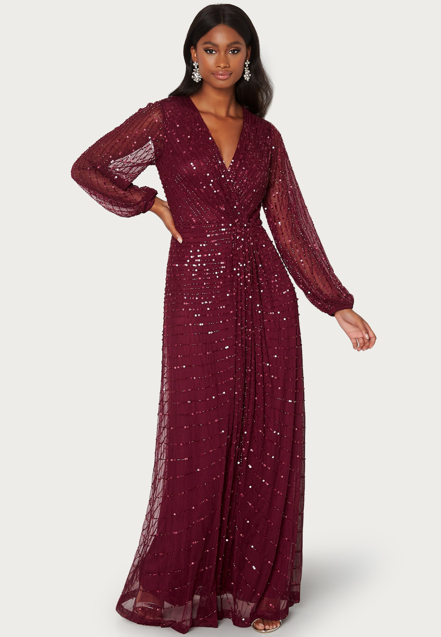 Angeleye Long Sleeve Sequin Dress Bridesmaid dresses Red Angeleye Long Sleeve Sequin Dress Bridesmaid dresses Red
