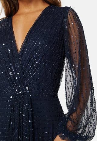 Long Sleeve Sequin Dress