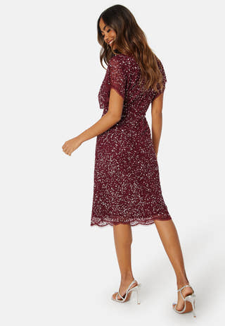 Scallop Sequin Midi Dress