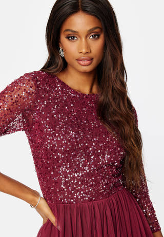 Sequin Bodice Maxi Dress