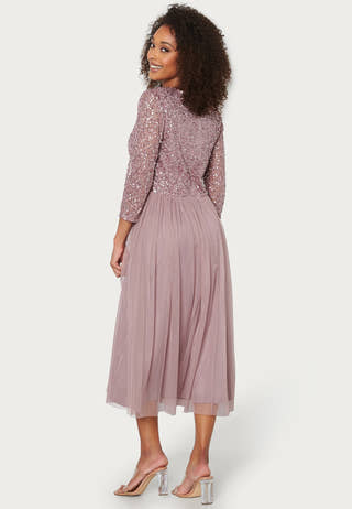 Sequin Bodice Mid Dress