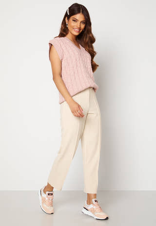Cable Knit High Neck Tank Top