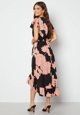 Floral Wrap Front Maxi Dress