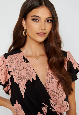 Floral Wrap Front Maxi Dress