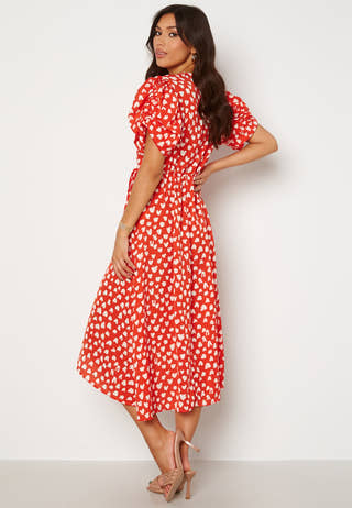 Heart Print Midi Dress