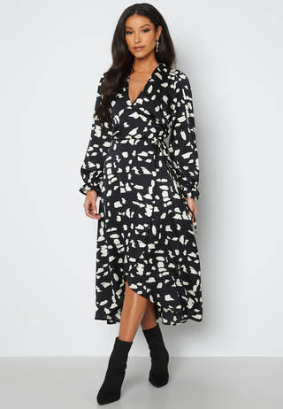 Long Sleeve Wrap Maxi Dress
