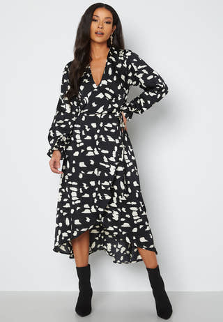Long Sleeve Wrap Maxi Dress