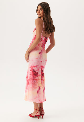 Adoni Printed Mesh Midi Dress