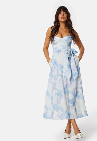 Vibrant tie dye midi dress