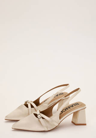 Biamaralyn Buckle Slingback Satin