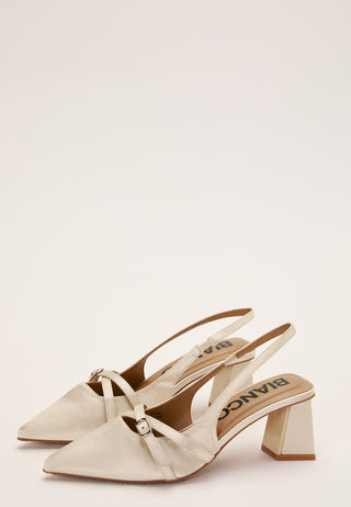 Biamaralyn Buckle Slingback Satin