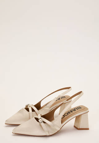 Biamaralyn Buckle Slingback Satin