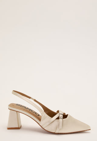 Biamaralyn Buckle Slingback Satin