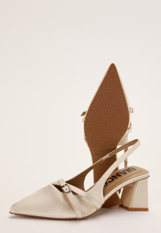 Biamaralyn Buckle Slingback Satin