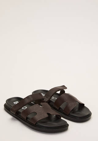 Biaoslo Velcro Slide Faux Leather