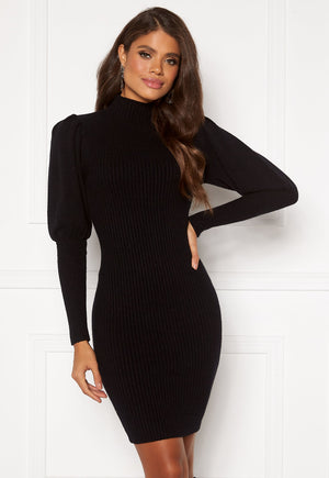 Knitted Puff Sleeve Dress