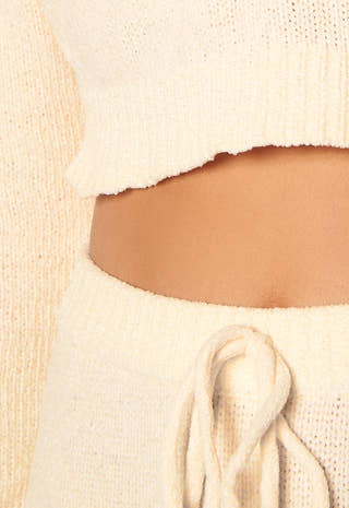 Bardot Crop Top Trouser Lounge Set