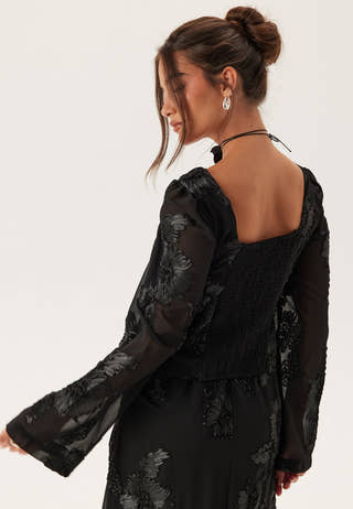 3D Flower Long Sleeve Blouse