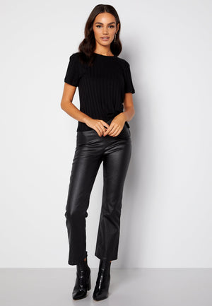 Alicia coated kickflare trousers