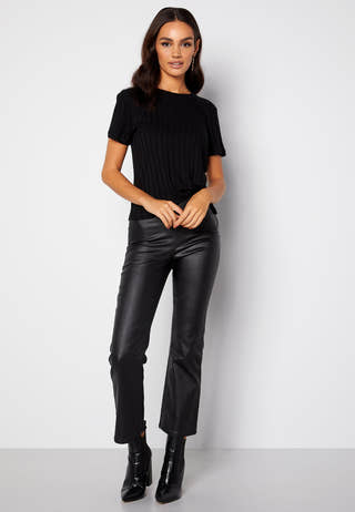 Alicia coated kickflare trousers