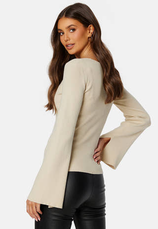 Knitted L/S Slit Top