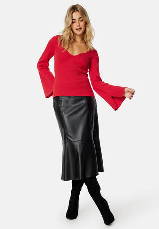 Knitted L/S Slit Top